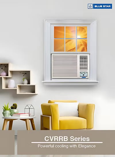 Bluestar 1.5 Ton 1 Star Window Air Conditioner Model WM18CVRRB3-01| High Ambient Cooling | 100% Copper | Energy Saver Mode | Anti-Corrosive Blue Fins | Suitable for Medium Rooms | White| Piston Compressor