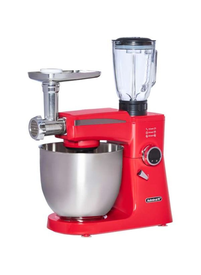 Professional Stand Mixer | 3-in-1 Multifunction Kitchen Machine with Full Metal Gear System, All-Copper Motor, LED Timer Display & Built-in Bowl Light | Includes Stainless Steel Bowl, Dough Hook, Whisk, Beater
