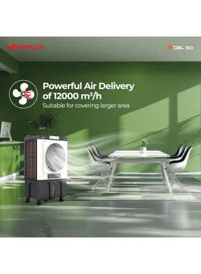 Havells Aero 150 L Desert Air Cooler (GHRACDWE3451) – 22″ Metal Blade Fan, Auto-Fill, XXL Ice Chamber, Bacteria‑Shield Honeycomb Pads