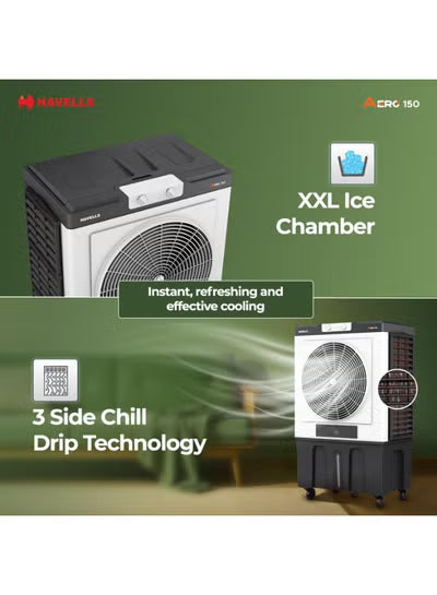Havells Aero 150 L Desert Air Cooler (GHRACDWE3451) – 22″ Metal Blade Fan, Auto-Fill, XXL Ice Chamber, Bacteria‑Shield Honeycomb Pads