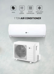 AFRA 1.0 Ton Split Type Air Conditioner, Rotary Compressor, Turbo Cooling, Auto Restart, Hidden LED Display, Low Noise, T3 Climate, R410a Refrigerant | 5-Year Compressor Warranty AF-1000ACWT White