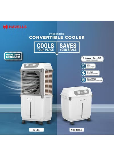 Havells Convertible 80 L Desert Air Cooler – 2‑in‑1 Convertible Design, Honeycomb Pads, 3500 m³/h Airflow