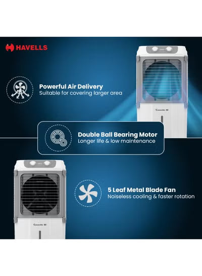 Havells Convertible 80 L Desert Air Cooler – 2‑in‑1 Convertible Design, Honeycomb Pads, 3500 m³/h Airflow