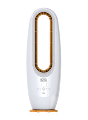 BLACK+DECKER 2 in 1 Bladeless Fan, 85cm, 70W Tropical Motor, Cool-White LED Lamp, Remote Control, 60° Wide Oscillation, Low Noise, Wooden Trim, Covers 40m², White - FBL85-B5