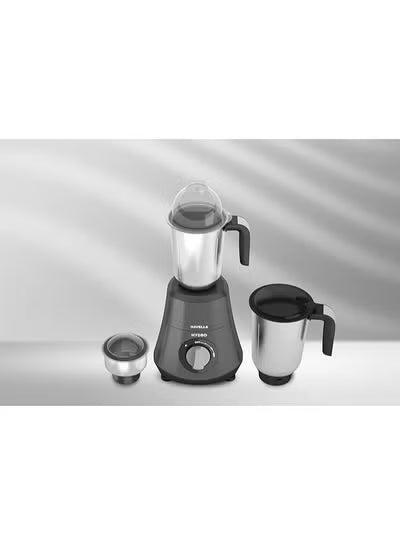 Havells Hydro Neo 750W Mixer Grinder – 1.5 L Liquidizing Jar, 1.5 L Wet & Dry Jar, 0.4 L Chutney Jar – Grey, 1‑Year Warranty