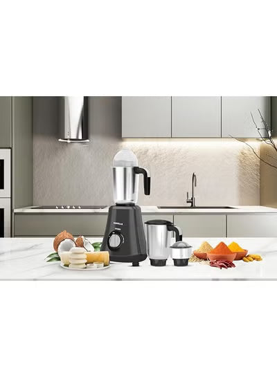 Havells Hydro Neo 750W Mixer Grinder – 1.5 L Liquidizing Jar, 1.5 L Wet & Dry Jar, 0.4 L Chutney Jar – Grey, 1‑Year Warranty