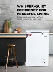 Admiral 125L Chest Freezer – Model ADCF125WE | Compact Deep Freezer with Adjustable Thermostat, Energy Efficient Cooling, and Manual Defrost – Ideal for Homes, Offices, and Small Shops – White Finish 125 L 120 W ADCF125WE White