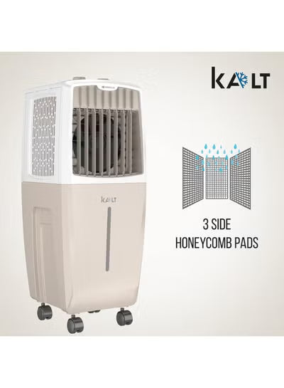 Havells Kalt 24 L Personal Air Cooler – White & Champagne Gold, 3‑Speed, Auto Swing, Honeycomb Pads