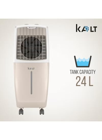 Havells Kalt 24 L Personal Air Cooler – White & Champagne Gold, 3‑Speed, Auto Swing, Honeycomb Pads