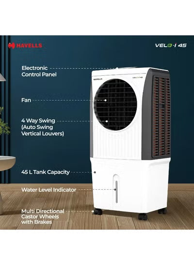 Havells Velo 45 L Personal Air Cooler – Model Velo‑i, Electronic Controls & Remote, Inverter Compatible