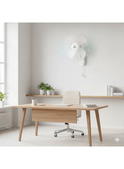 STANDARD 400mm Wall Fan | High-Speed Oscillation | 3 AS Blade | 50W Pure Copper Motor | Manual Control | Durable Black Finish for Home & Office
