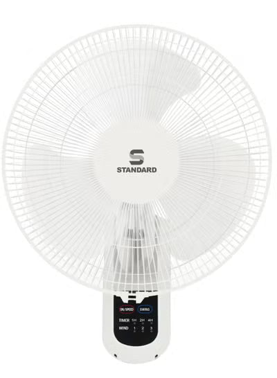 Standard 16-Inch Wall Fan with Remote Control | 400mm Saber Wall-Mount Circulator | 3 Aerodynamic AS Blades, 50W High-Efficiency Copper Motor | Space-Saving, Whisper-Quiet Operation